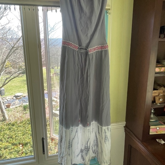 Gypsy 05 Silk Maxi Tube Dress Grey Cream Tie Dye - Picture 1 of 6